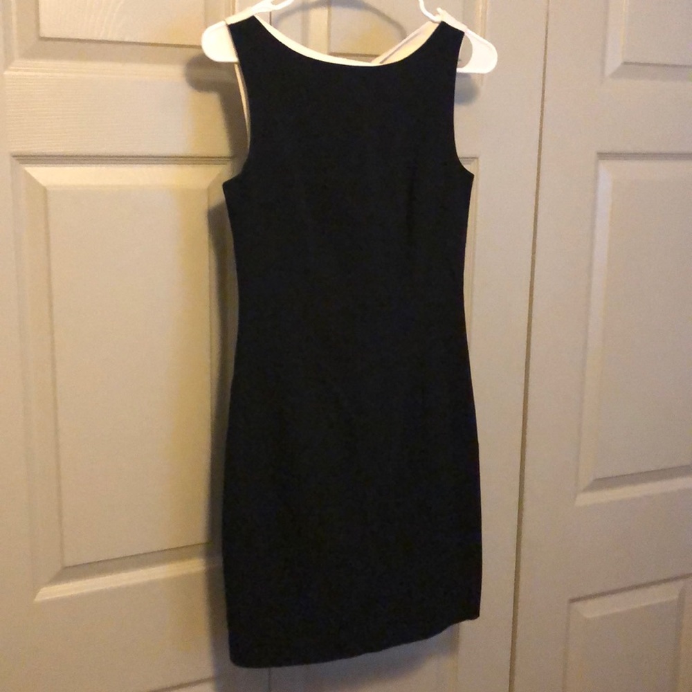 Black and white, peep hole back fitted dress